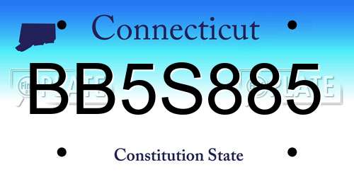 BB5S885 Connecticut License Plate
