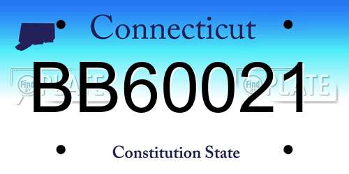 BB60021 Connecticut License Plate