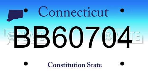 BB60704 Connecticut License Plate