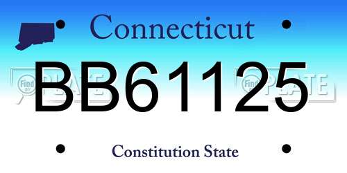 BB61125 Connecticut License Plate