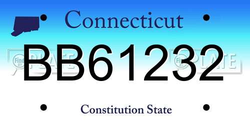 BB61232 Connecticut License Plate