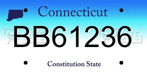 BB61236 Connecticut License Plate