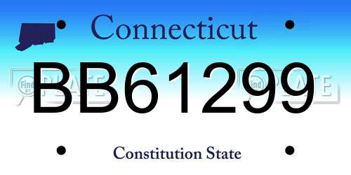BB61299 Connecticut License Plate
