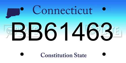 BB61463 Connecticut License Plate