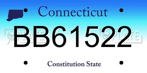 BB61522 Connecticut License Plate