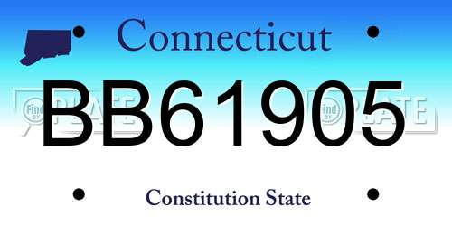 BB61905 Connecticut License Plate