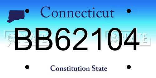 BB62104 Connecticut License Plate