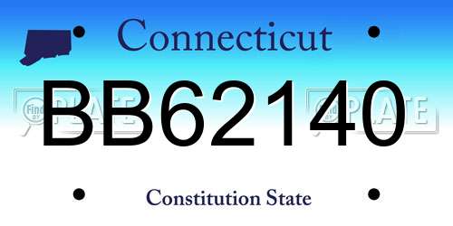 BB62140 Connecticut License Plate