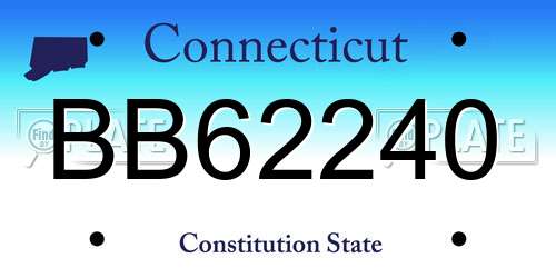 BB62240 Connecticut License Plate