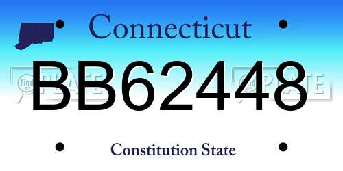 BB62448 Connecticut License Plate