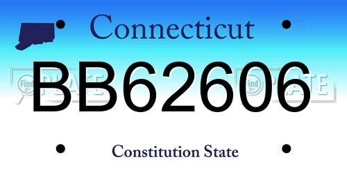 BB62606 Connecticut License Plate