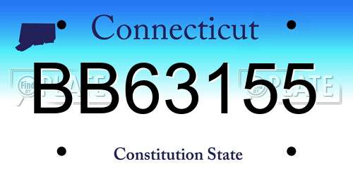 BB63155 Connecticut License Plate