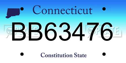 BB63476 Connecticut License Plate