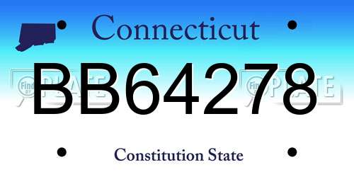 BB64278 Connecticut License Plate