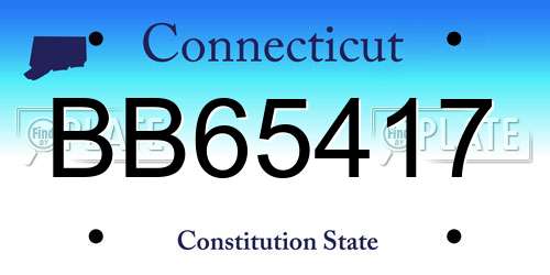 BB65417 Connecticut License Plate