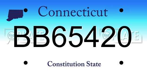 BB65420 Connecticut License Plate