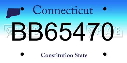BB65470 Connecticut License Plate
