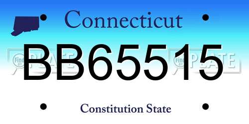 BB65515 Connecticut License Plate