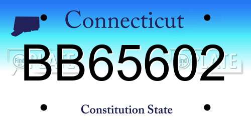 BB65602 Connecticut License Plate