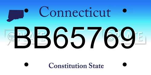 BB65769 Connecticut License Plate