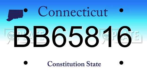 BB65816 Connecticut License Plate