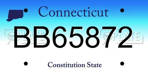 BB65872 Connecticut License Plate