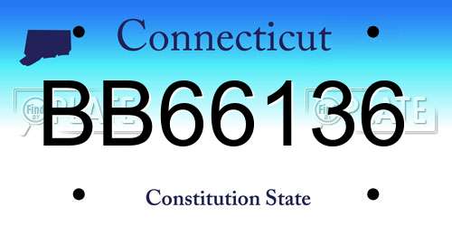 BB66136 Connecticut License Plate
