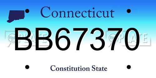 BB67370 Connecticut License Plate