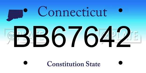 BB67642 Connecticut License Plate