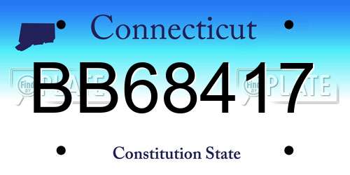 BB68417 Connecticut License Plate
