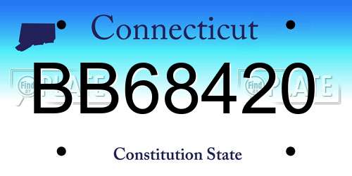 BB68420 Connecticut License Plate