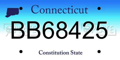 BB68425 Connecticut License Plate