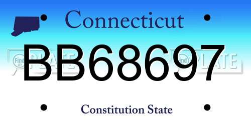 BB68697 Connecticut License Plate