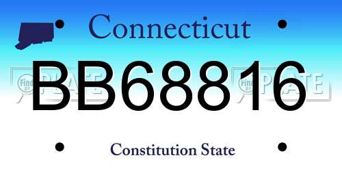 BB68816 Connecticut License Plate