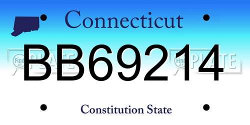 BB69214 Connecticut License Plate