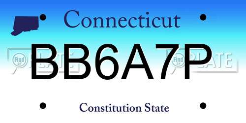 BB6A7P Connecticut License Plate