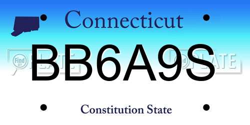 BB6A9S Connecticut License Plate