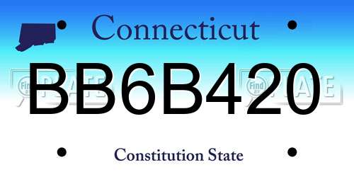 BB6B420 Connecticut License Plate
