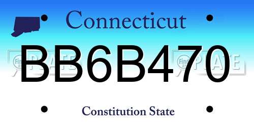 BB6B470 Connecticut License Plate