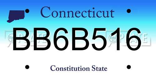 BB6B516 Connecticut License Plate