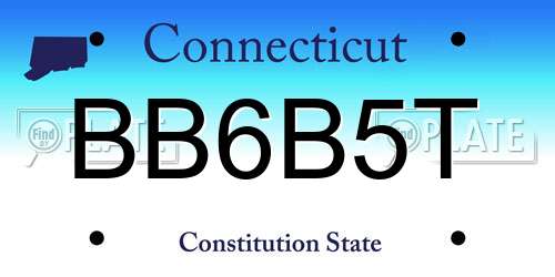 BB6B5T Connecticut License Plate