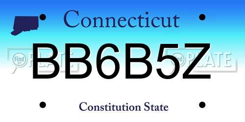 BB6B5Z Connecticut License Plate