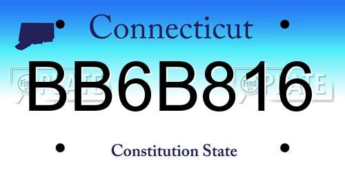 BB6B816 Connecticut License Plate