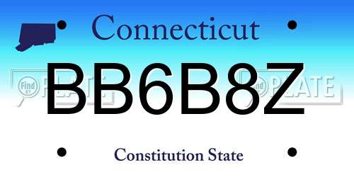 BB6B8Z Connecticut License Plate