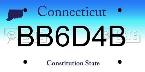 BB6D4B Connecticut License Plate