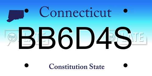 BB6D4S Connecticut License Plate