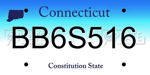 BB6S516 Connecticut License Plate