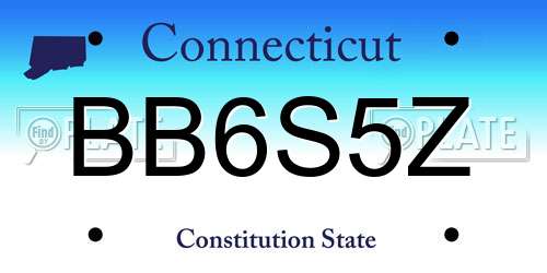 BB6S5Z Connecticut License Plate