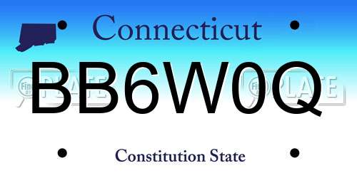 BB6W0Q Connecticut License Plate