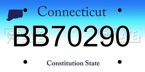 BB70290 Connecticut License Plate